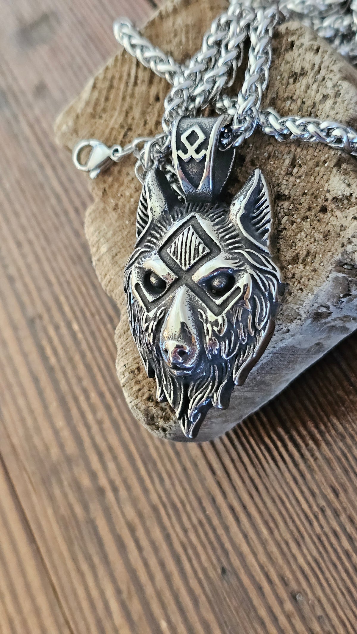 German Rune Wolf Nordic Wolf with Rune – Norsewood Shop