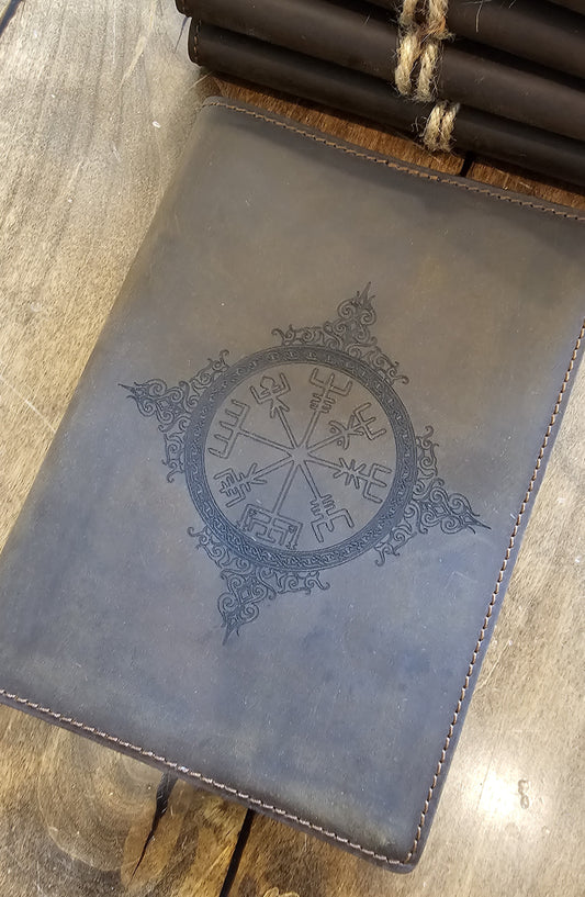 Genuine Leather Journal- Viking Compass