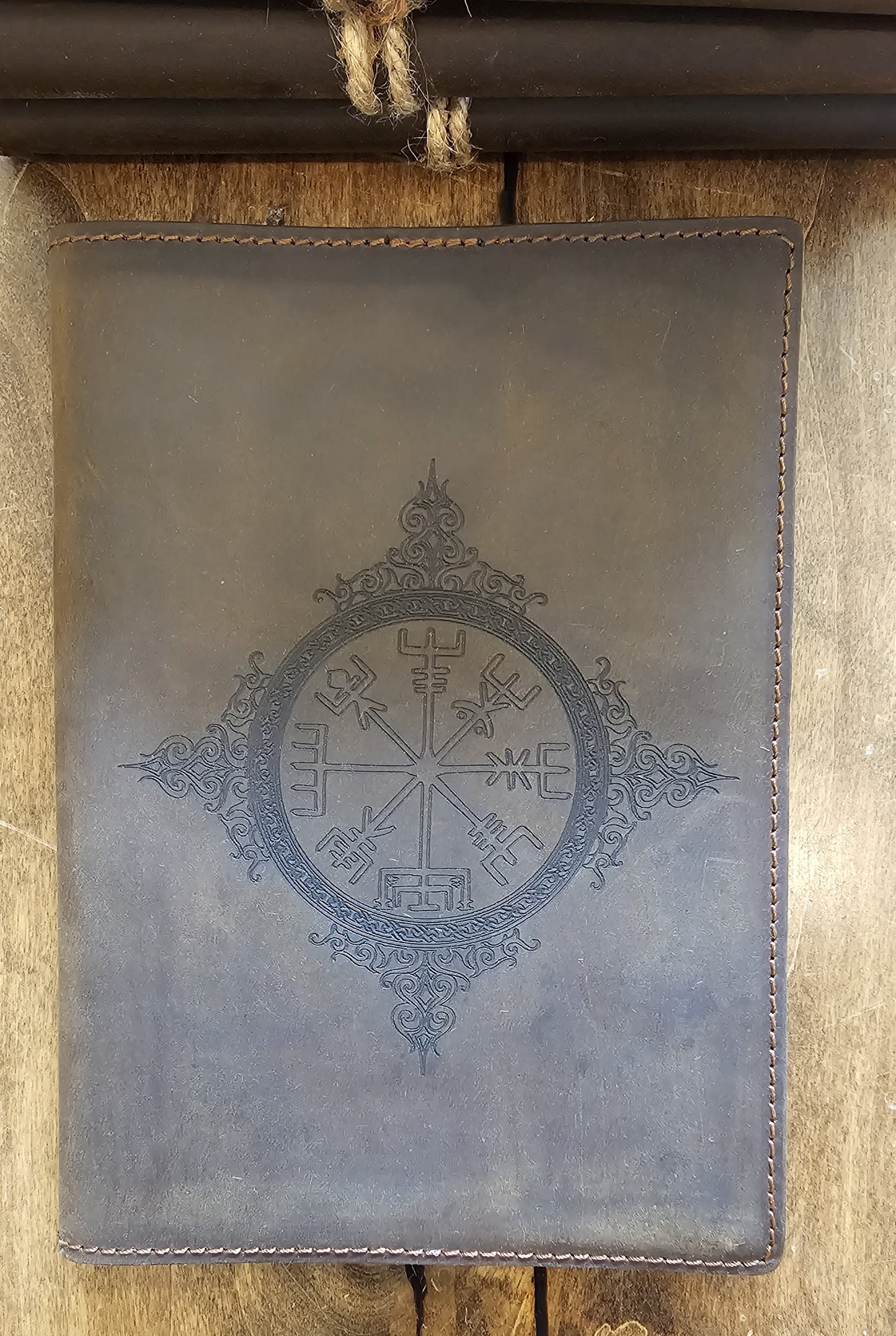 Genuine Leather Journal- Viking Compass