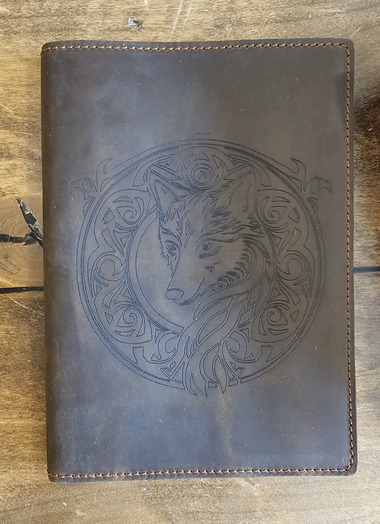 Genuine Leather Journal- Nordic Wolf