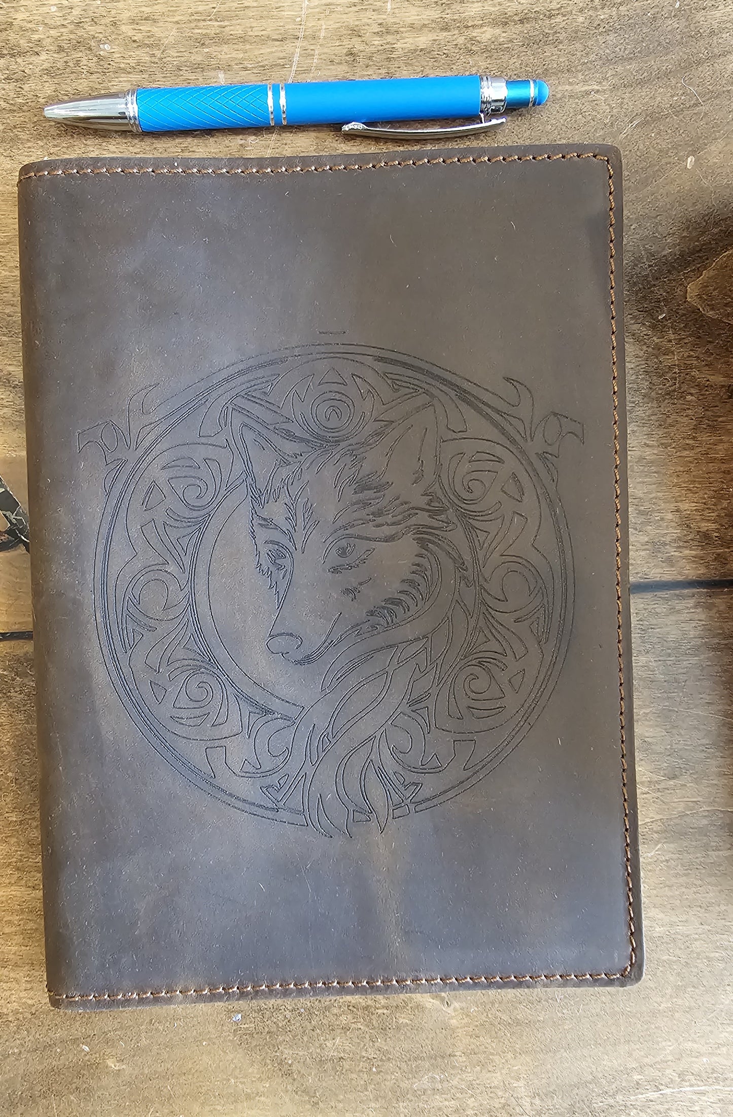 Genuine Leather Journal- Nordic Wolf