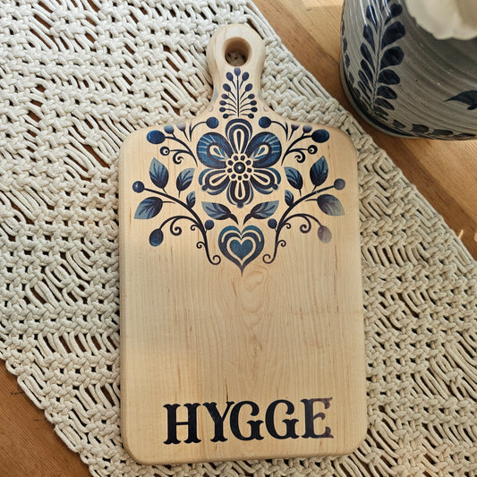 Cutting Board- Maple- 13.5 x 7.5- Scandinavian Folk Art- Hygge