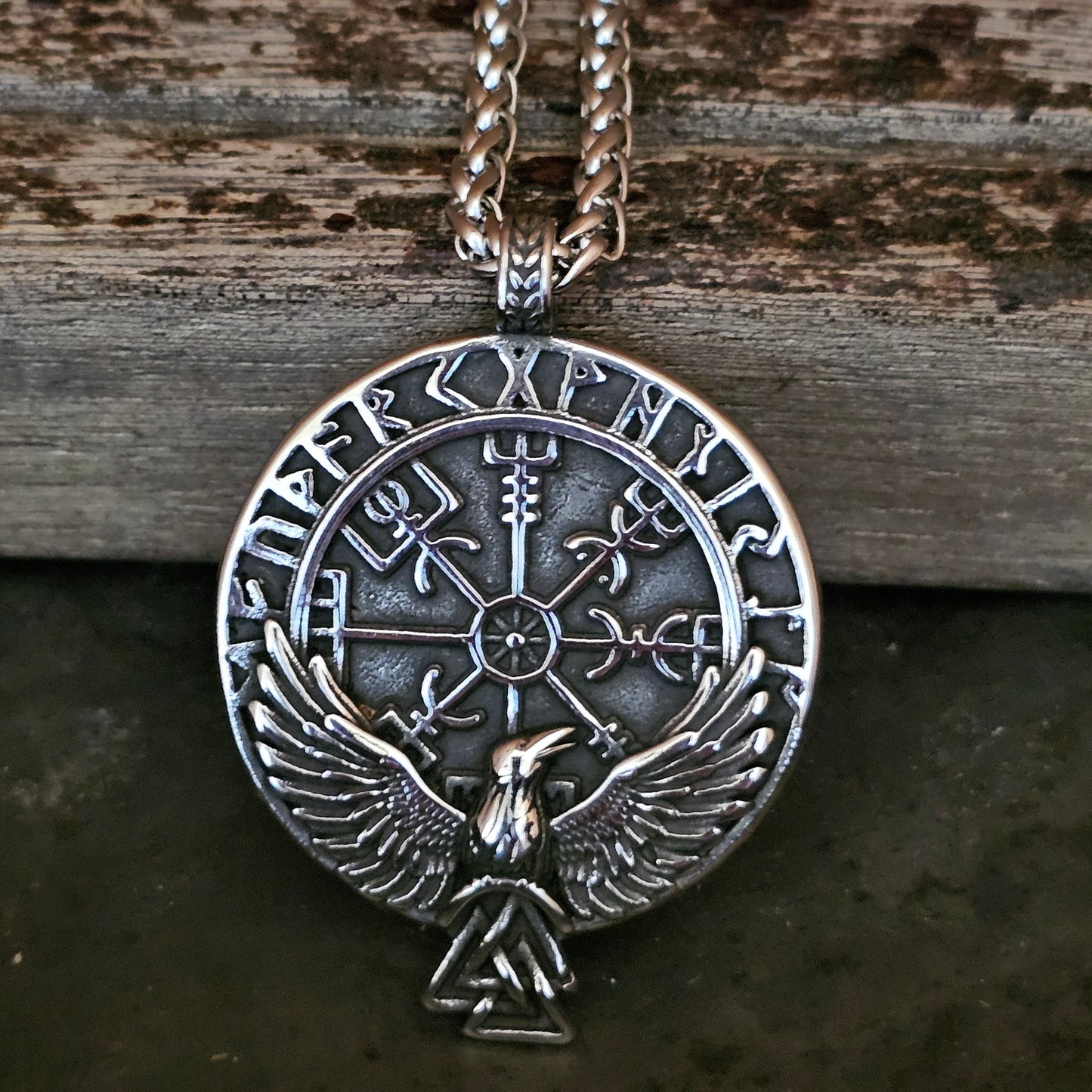 Viking Compass with Raven