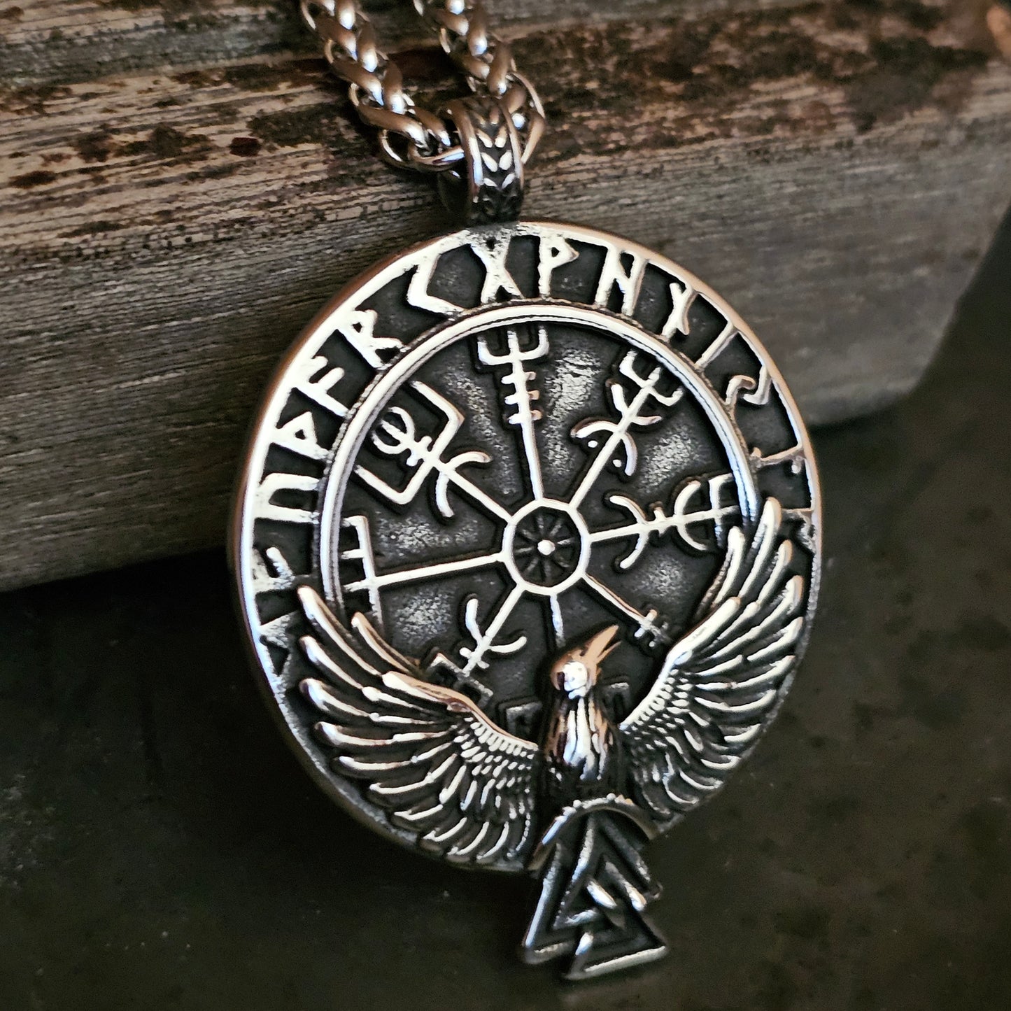 Viking Compass with Raven