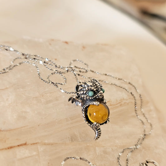 Genuine Amber Nordic Dragon