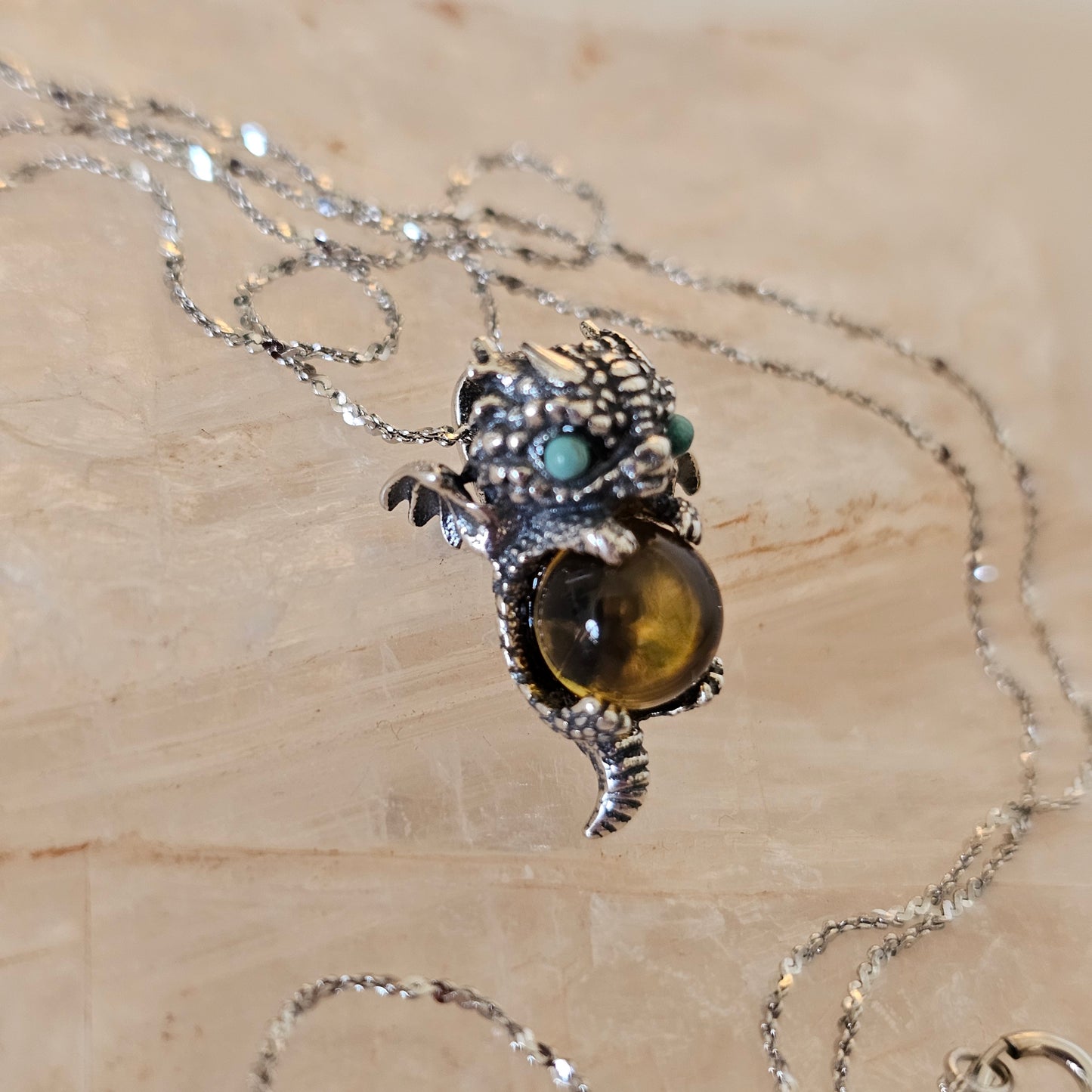 Genuine Amber Nordic Dragon