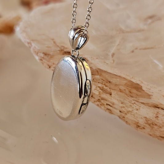 Sterling Silver and Amber Locket