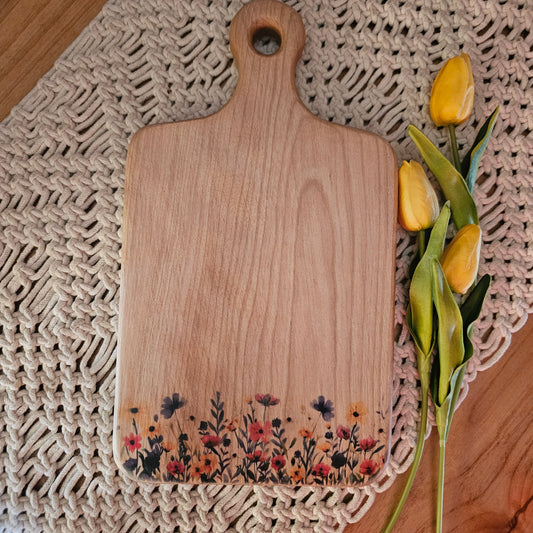 Folk Art Charcuterie Board- Birch 12.5"x7"