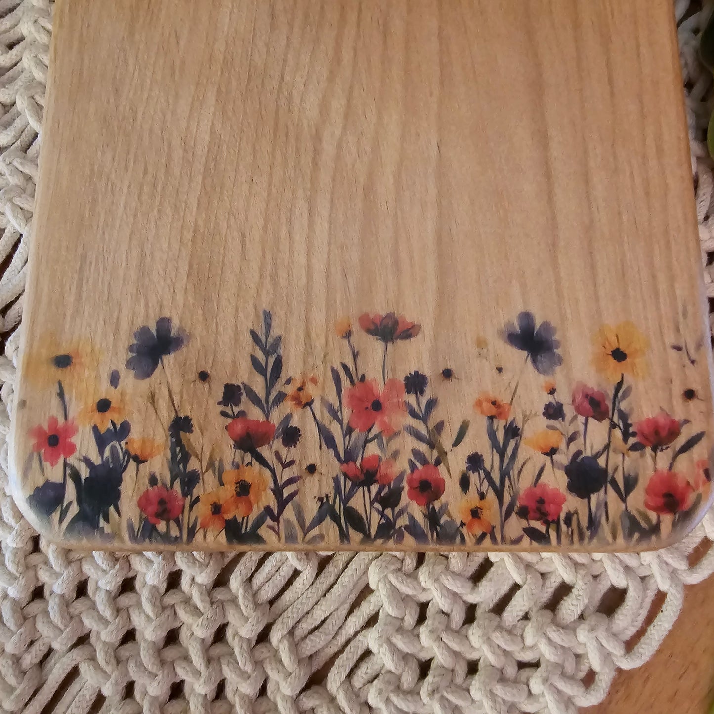 Folk Art Charcuterie Board- Birch 12.5"x7"