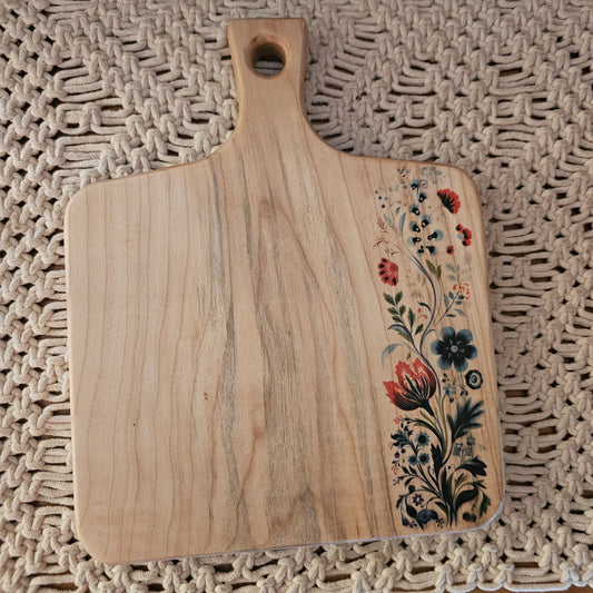 Folk Art Charcuterie Board- Maple 11.5"x9"