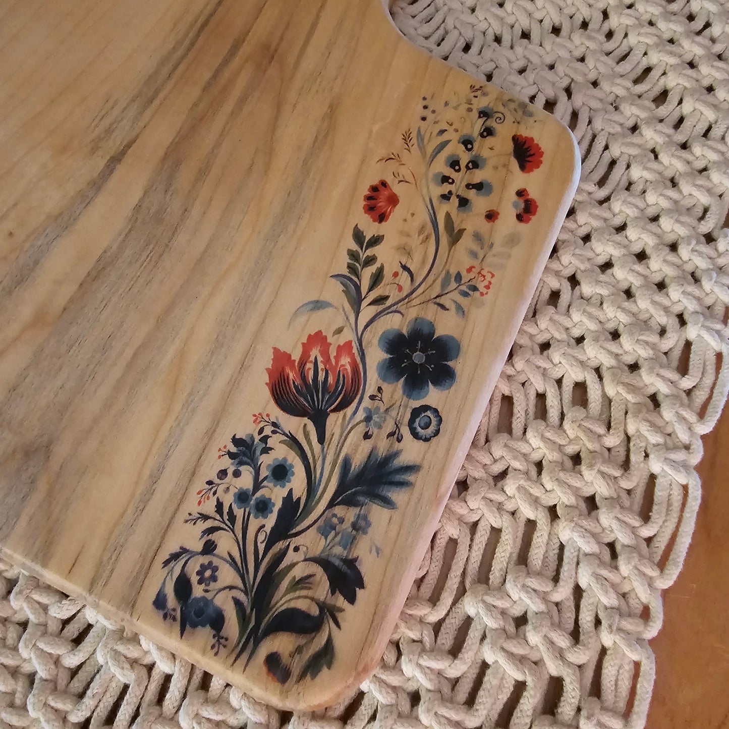 Folk Art Charcuterie Board- Maple 11.5"x9"