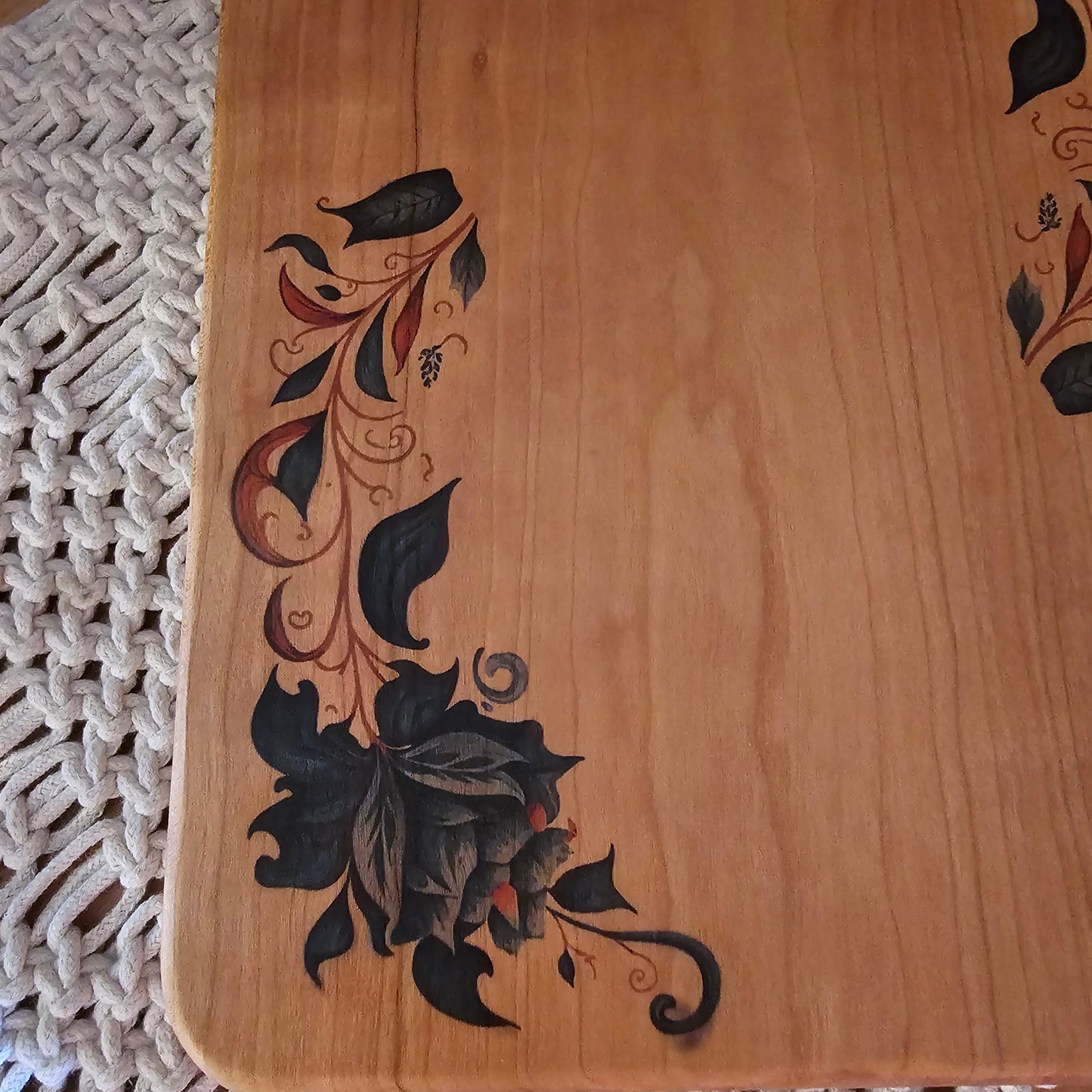 Folk Art Charcuterie Board- Cherry 16.5"x9.5"