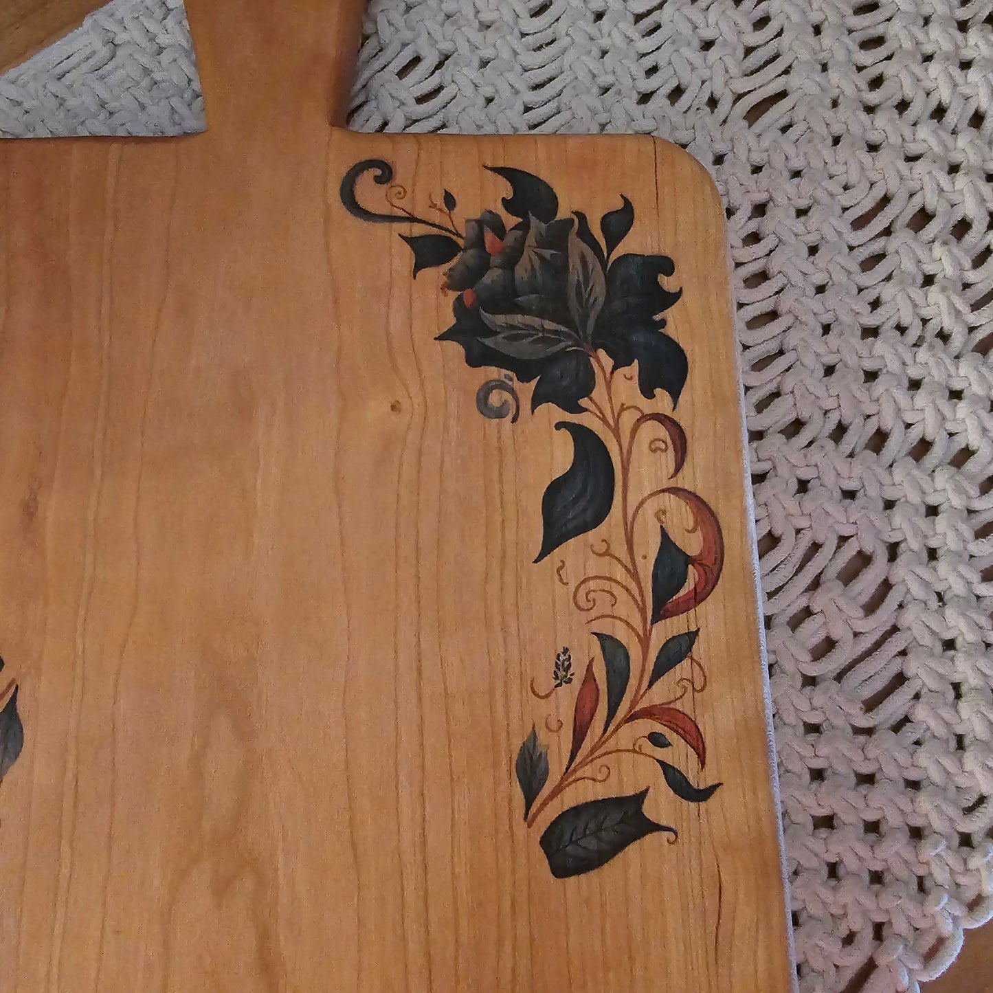 Folk Art Charcuterie Board- Cherry 16.5"x9.5"