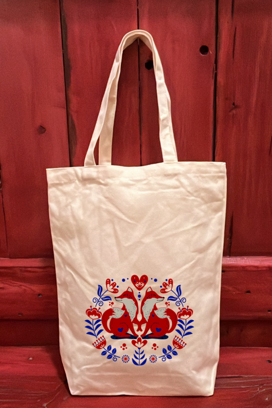 Tote Bag 15" X 14" Foxes