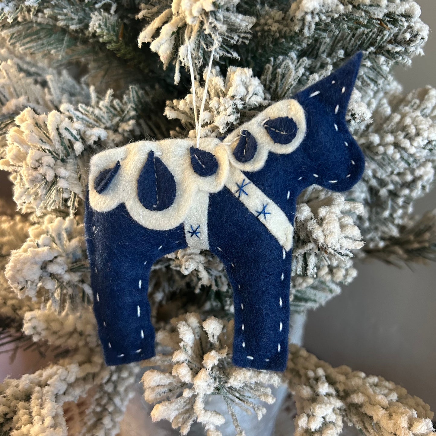 Dala Horse Ornament- Set of 2