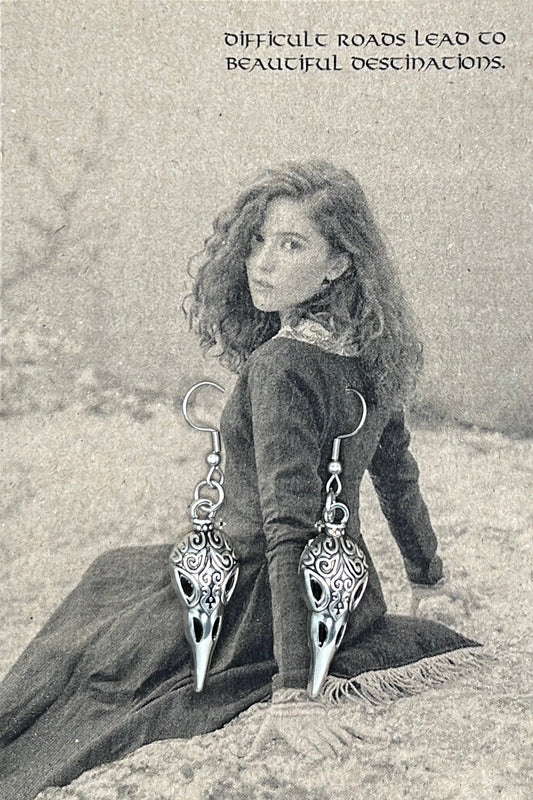 Earrings Ravens Skull