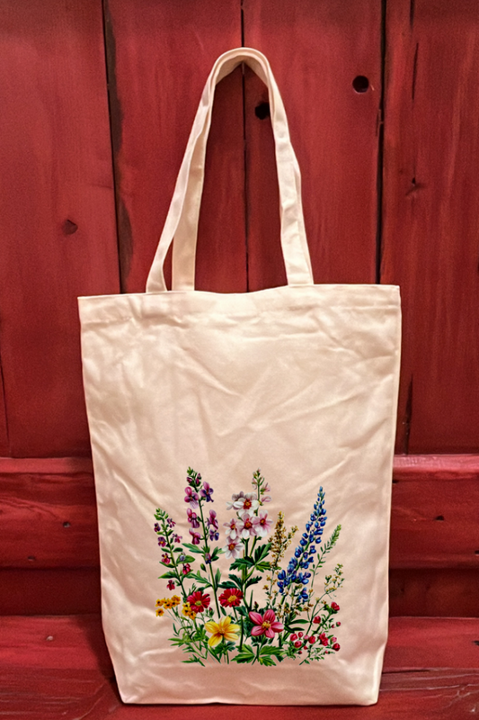 Tote Bag 15" X 14" Wild Flowers